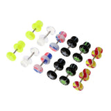 Maxbell Maxbell 12 Pieces Acrylic Ear Earrings Flesh Tunnel Stainless Steel Fake Plugs 16g