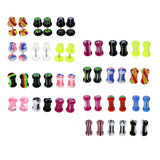 Maxbell Maxbell 12 Pieces Acrylic Ear Earrings Flesh Tunnel Stainless Steel Fake Plugs 16g