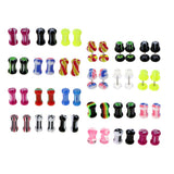 Maxbell Maxbell 12 Pieces Acrylic Ear Earrings Flesh Tunnel Stainless Steel Fake Plugs 16g