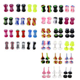 Maxbell Maxbell 12 Pieces Acrylic Ear Earrings Flesh Tunnel Stainless Steel Fake Plugs 16g
