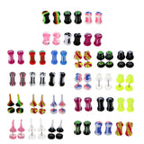 Maxbell Maxbell 12 Pieces Acrylic Ear Earrings Flesh Tunnel Stainless Steel Fake Plugs 16g