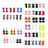 Maxbell Maxbell 12 Pieces Acrylic Ear Earrings Flesh Tunnel Stainless Steel Fake Plugs 16g