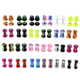Maxbell Maxbell 12 Pieces Acrylic Ear Earrings Flesh Tunnel Stainless Steel Fake Plugs 16g
