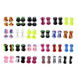 Maxbell Maxbell 12 Pieces Acrylic Ear Earrings Flesh Tunnel Stainless Steel Fake Plugs 16g