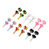 Maxbell Maxbell 6 Pairs Acrylic Ear Earrings Flesh Tunnel Stainless Steel Fake Plugs 16g