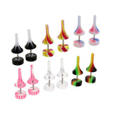 Maxbell Maxbell 6 Pairs Acrylic Ear Earrings Flesh Tunnel Stainless Steel Fake Plugs 16g