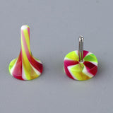 Maxbell Maxbell 6 Pairs Acrylic Ear Earrings Flesh Tunnel Stainless Steel Fake Plugs 16g