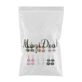 Maxbell Maxbell 6 Pairs Acrylic Ear Earrings Flesh Tunnel Stainless Steel Fake Plugs 16g