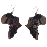 Maxbell Chic Wooden African Map Women Figure Earrings India Lady Tribe Hook Earring - Aladdin Shoppers
