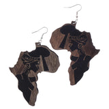 Maxbell Chic Wooden African Map Women Figure Earrings India Lady Tribe Hook Earring - Aladdin Shoppers