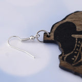 Maxbell Chic Wooden African Map Women Figure Earrings India Lady Tribe Hook Earring - Aladdin Shoppers