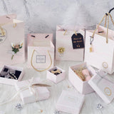 2 Pieces Paper Jewelry Gift Boxes for Rings Necklaces Bracelet 5.3x5.3x3.8cm