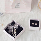 2 Pieces Paper Jewelry Gift Boxes for Rings Necklaces Bracelet 5.3x5.3x3.8cm