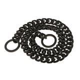 Maxbell Maxbell Large Stainless Steel Dog Cuban Link Collar Necklace Chain Black 16 inch