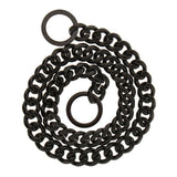 Maxbell Maxbell Large Stainless Steel Dog Cuban Link Collar Necklace Chain Black 16 inch
