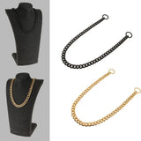 Maxbell Maxbell Large Stainless Steel Dog Cuban Link Collar Necklace Chain Black 20 inch