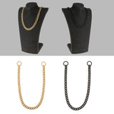 Maxbell Maxbell Large Stainless Steel Dog Cuban Link Collar Necklace Chain Black 20 inch