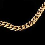 Maxbell Maxbell Large Stainless Steel Dog Cuban Link Collar Necklace Chain Gold 24 inch