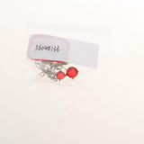 2pcs Cute Fruit Cherry Red Rhinestone Dangle Loop Nipple Ring Non-piercing