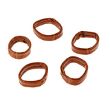 Maxbell 6x5 Pieces Leather Watch Strap Buckle Keeper Ring Holder Retainer 24mm Brown