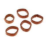 Maxbell 6x5 Pieces Leather Watch Strap Buckle Keeper Ring Holder Retainer 24mm Brown