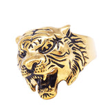 Maxbell Stainless Steel Ring Vintage Gothic Tribal Biker Tiger Head Band US Size13