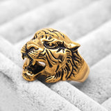 Maxbell Stainless Steel Ring Vintage Gothic Tribal Biker Tiger Head Band US Size13