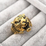 Maxbell Stainless Steel Ring Vintage Gothic Tribal Biker Tiger Head Band US Size13