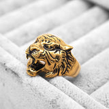 Maxbell Stainless Steel Ring Vintage Gothic Tribal Biker Tiger Head Band US Size13