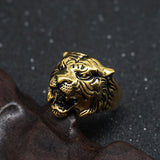 Maxbell Stainless Steel Ring Vintage Gothic Tribal Biker Tiger Head Band US Size13