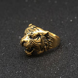Maxbell Stainless Steel Ring Vintage Gothic Tribal Biker Tiger Head Band US Size13