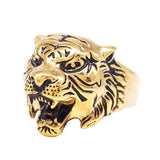 Maxbell Stainless Steel Ring Vintage Gothic Tribal Biker Tiger Head Band US Size13