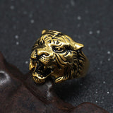 Maxbell Stainless Steel Ring Vintage Gothic Tribal Biker Tiger Head Band US Size13