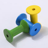 Maxbell Maxbell 20pcs Handmade Wooden Cylindrical Bobbins Empty Thread Spools Colorful Lot