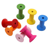 Maxbell Maxbell 20pcs Handmade Wooden Cylindrical Bobbins Empty Thread Spools Colorful Lot