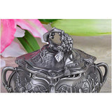 Maxbell Maxbell Vintage Classic Flower Sculpture Trinkets Chest Jewelry Box Organizer 10x9cm
