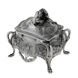 Maxbell Maxbell Vintage Classic Flower Sculpture Trinkets Chest Jewelry Box Organizer 10x9cm