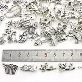 Maxbell 100 Pieces Mixed Antique Tibetan Silver Alloy Charms Pendants Bulk DIY Jewelry Findings Accessory Crafts, SUPER CUTE SHAPES - Aladdin Shoppers