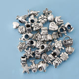 Maxbell 38 Pieces Mixed Tibetan Silver Alloy Large Hole Spacer Loose Beads Jewelry Making Beads for Beading Craft DIY Bracelets Necklaces Earring - Aladdin Shoppers