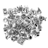 Maxbell 38 Pieces Mixed Tibetan Silver Alloy Large Hole Spacer Loose Beads Jewelry Making Beads for Beading Craft DIY Bracelets Necklaces Earring - Aladdin Shoppers