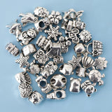 Maxbell 38 Pieces Mixed Tibetan Silver Alloy Large Hole Spacer Loose Beads Jewelry Making Beads for Beading Craft DIY Bracelets Necklaces Earring - Aladdin Shoppers