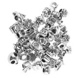 Maxbell 38 Pieces Mixed Tibetan Silver Alloy Large Hole Spacer Loose Beads Jewelry Making Beads for Beading Craft DIY Bracelets Necklaces Earring - Aladdin Shoppers