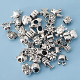 Maxbell 38 Pieces Mixed Tibetan Silver Alloy Large Hole Spacer Loose Beads Jewelry Making Beads for Beading Craft DIY Bracelets Necklaces Earring - Aladdin Shoppers