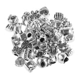 Maxbell 38 Pieces Mixed Tibetan Silver Alloy Large Hole Spacer Loose Beads Jewelry Making Beads for Beading Craft DIY Bracelets Necklaces Earring - Aladdin Shoppers