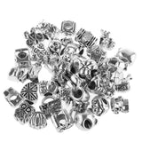 Maxbell 38 Pieces Mixed Tibetan Silver Alloy Large Hole Spacer Loose Beads Jewelry Making Beads for Beading Craft DIY Bracelets Necklaces Earring - Aladdin Shoppers