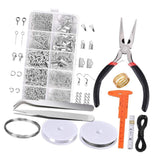 Maxbell Jewelry Making Findings and Repair Tools Kits Set with Crimp Beads Head Pins Open Jump Rings Earring Hooks Pinchs Lobster Clasps Screw Eye Pins - Aladdin Shoppers