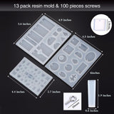Maxbell Assorted Styles Silicone Molds Set With Screw Eye Pin For Jewelry Making DIY - Aladdin Shoppers