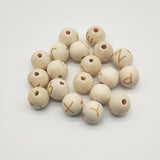 Maxbell 50 Pieces 14mm Natural Wooden Beads 4mm Large Hole Wood Spacer Beads Carved Alphabet/Letter for Macrame Jewelry Charms Crafts Making Supplies - Aladdin Shoppers