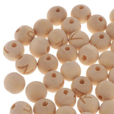 Maxbell 50 Pieces 14mm Natural Wooden Beads 4mm Large Hole Wood Spacer Beads Carved Alphabet/Letter for Macrame Jewelry Charms Crafts Making Supplies - Aladdin Shoppers