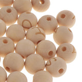 Maxbell 50 Pieces 14mm Natural Wooden Beads 4mm Large Hole Wood Spacer Beads Carved Alphabet/Letter for Macrame Jewelry Charms Crafts Making Supplies - Aladdin Shoppers